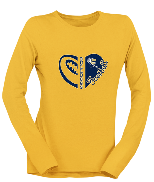 Fairdale Bulldogs Block F Heart Football Women's LS T-Shirt