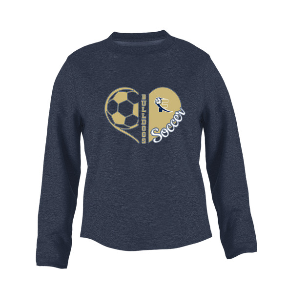 Fairdale Bulldogs Block F Heart Soccer Women's Sweatshirt