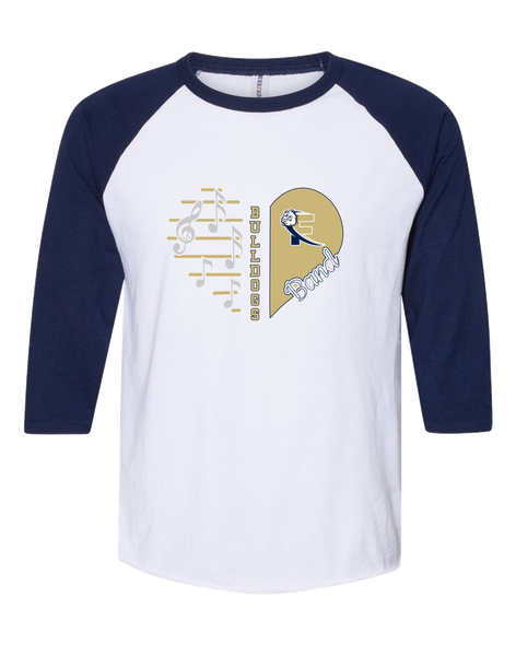 Fairdale Bulldogs Block F Heart Band Women's Baseball T-Shirt