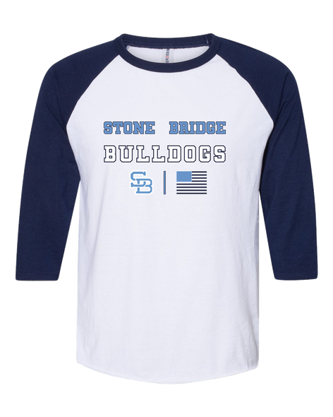 Stone Bridge Bulldogs SB Spirit Flag Women's Baseball T-Shirt