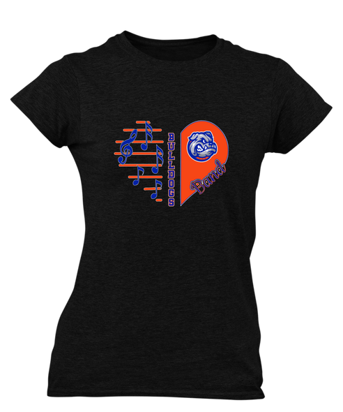 Freeport Bulldogs Heart Band Women's SS T-Shirt