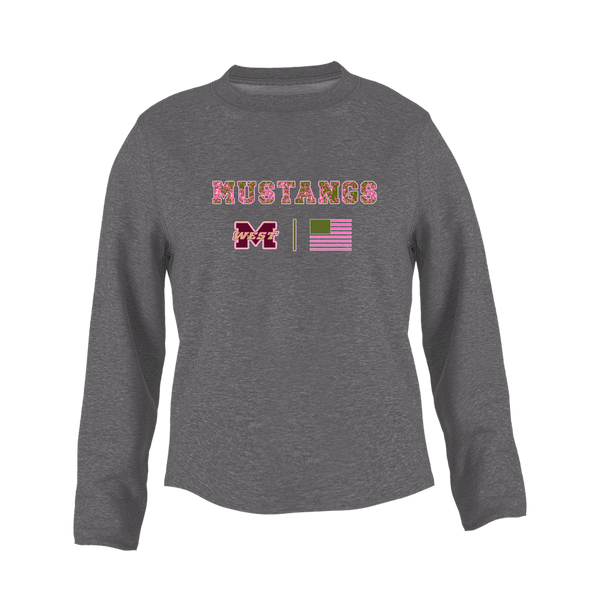 Magnolia West Mustangs Pink Camo Flag Women's Sweatshirt
