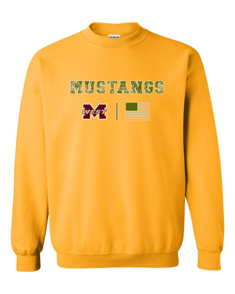 Magnolia West Mustangs Camo Flag Men's Sweatshirt