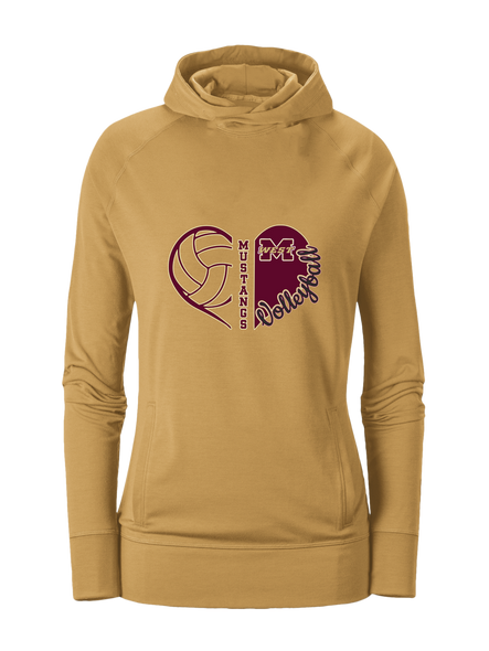 Magnolia West Mustangs Heart Volleyball Women's Hoodie