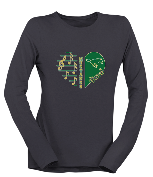 Redmond Mustangs Heart Band Women's Premium LS T-Shirt