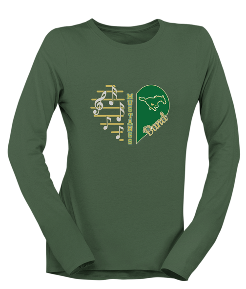 Redmond Mustangs Heart Band Women's Premium LS T-Shirt
