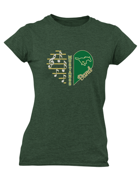 Redmond Mustangs Heart Band Women's Premium SS T-Shirt
