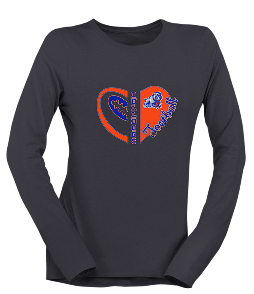 Freeport Bulldogs Anchor Heart Football Women's Premium LS T-Shirt