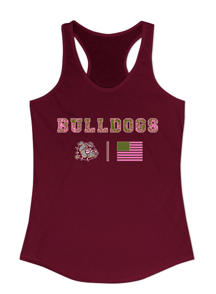 King's Fork Bulldogs Pink Camo Flag Women's Tank Top