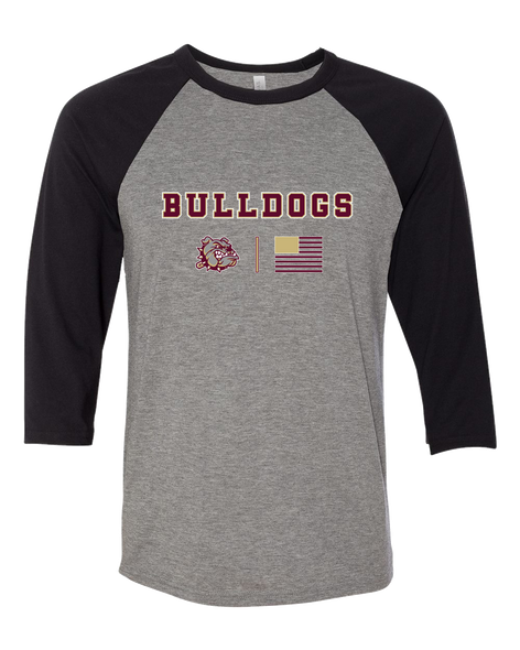King's Fork Bulldogs Team Colors Flag Women's Baseball T-Shirt