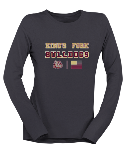 King's Fork Bulldogs Spirit Flag Women's Premium LS T-Shirt