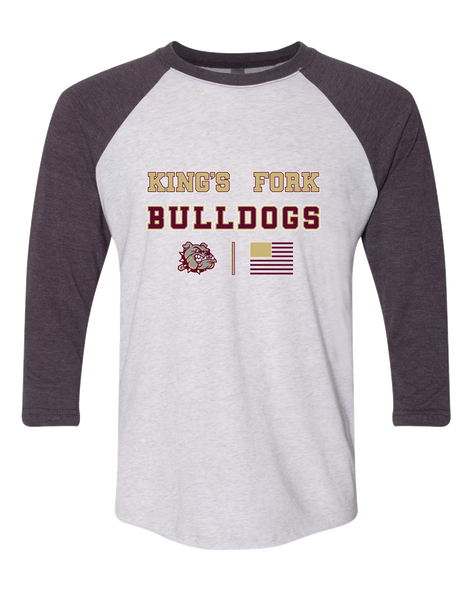 King's Fork Bulldogs Spirit Flag Men's Baseball T-Shirt