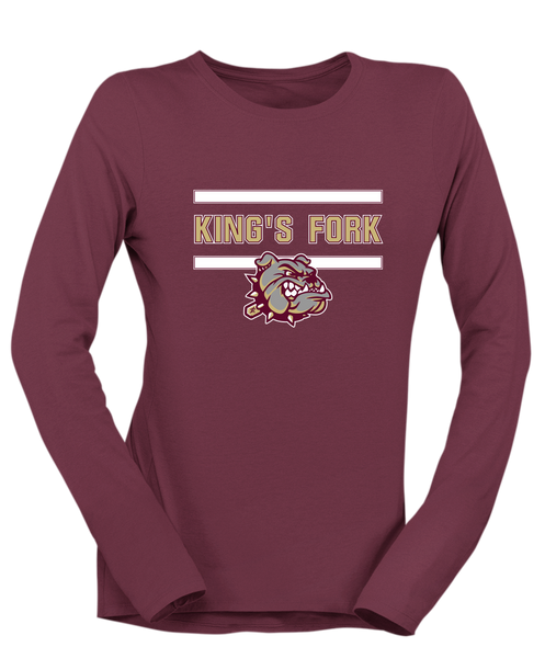 King's Fork Bulldogs Mascot #4 Women's LS T-Shirt