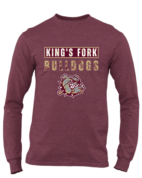 King's Fork Bulldogs Mascot #9 Men's LS T-Shirt