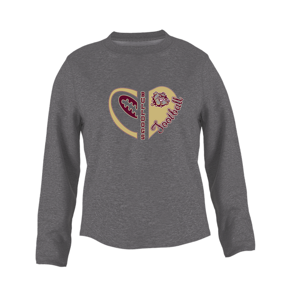 King's Fork Bulldogs Heart Football Women's Sweatshirt