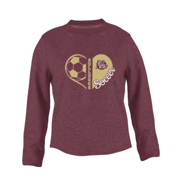 King's Fork Bulldogs Heart Soccer Women's Sweatshirt