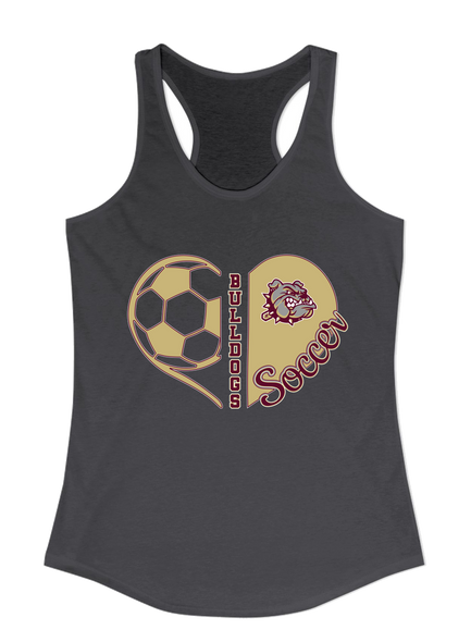 King's Fork Bulldogs Heart Soccer Women's Tank Top