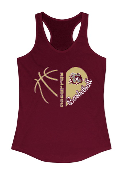 King's Fork Bulldogs Heart Basketball Women's Tank Top