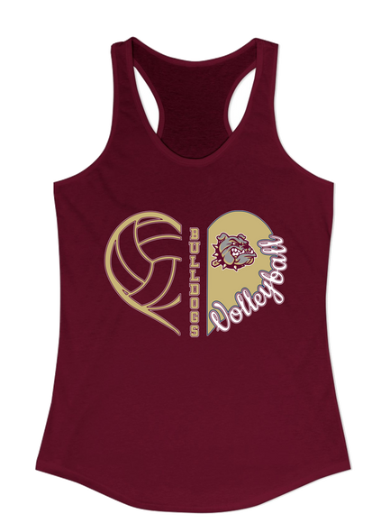 King's Fork Bulldogs Heart Volleyball Women's Tank Top