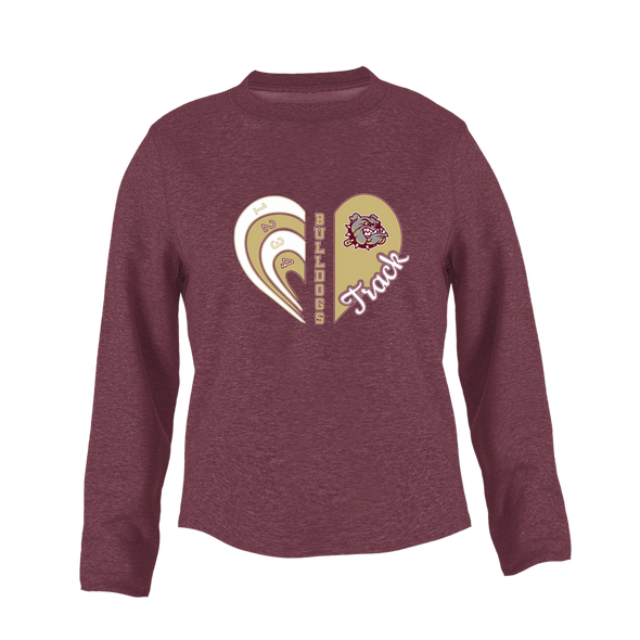 King's Fork Bulldogs Heart Track Women's Sweatshirt