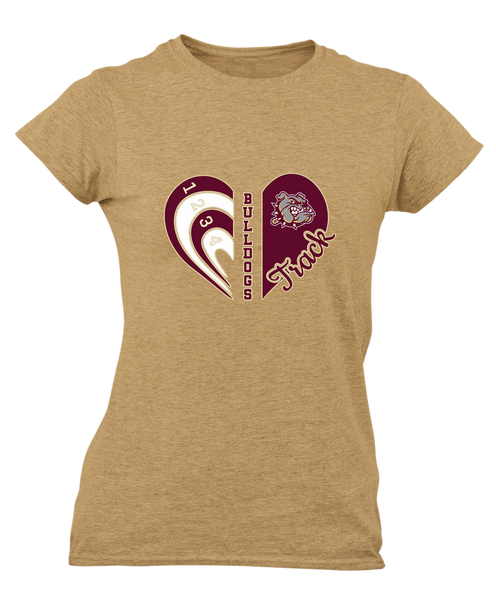 King's Fork Bulldogs Heart Track Women's SS T-Shirt