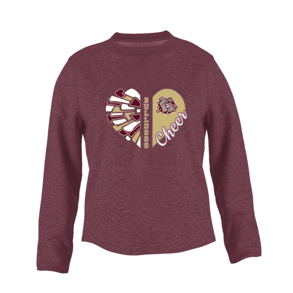 King's Fork Bulldogs Heart Cheer Women's Sweatshirt