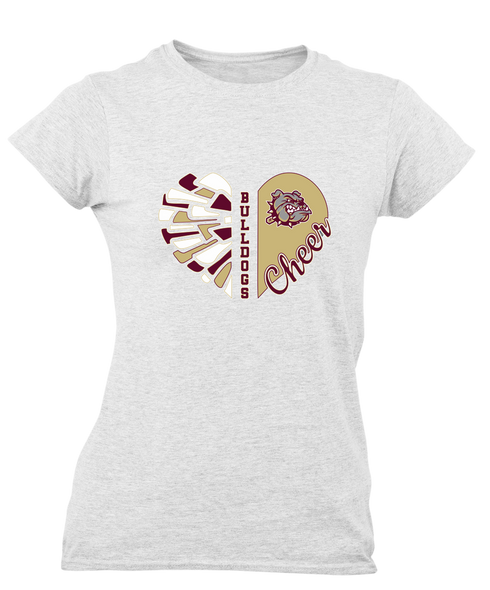 King's Fork Bulldogs Heart Cheer Women's SS T-Shirt