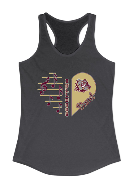 King's Fork Bulldogs Heart Band Women's Tank Top