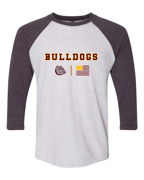 Winslow Bulldogs Team Colors Flag Women's Baseball T-Shirt