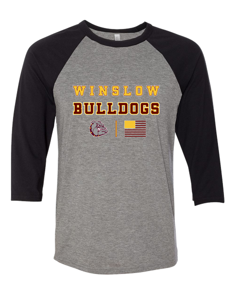 Winslow Bulldogs Spirit Flag Women's Baseball T-Shirt