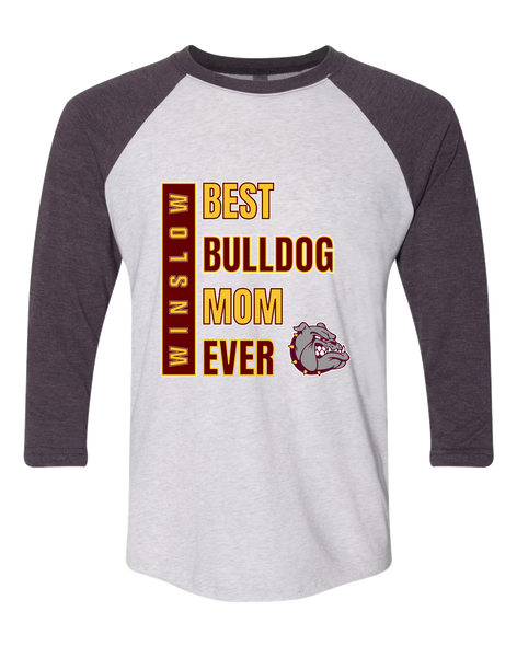 Winslow Bulldogs Best Bulldog Mom Women's Baseball T-Shirt
