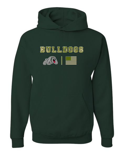 Whitefish Bulldogs Camo Flag Men's Premium Hoodie