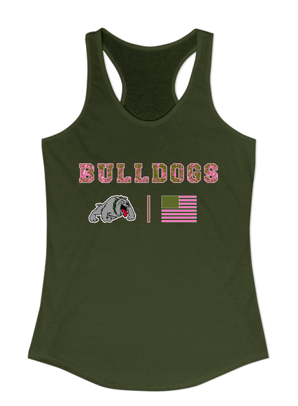 Whitefish Bulldogs Pink Camo Flag Women's Tank Top