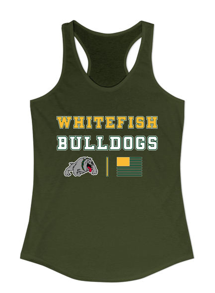 Whitefish Bulldogs Spirit Flag Women's Tank Top