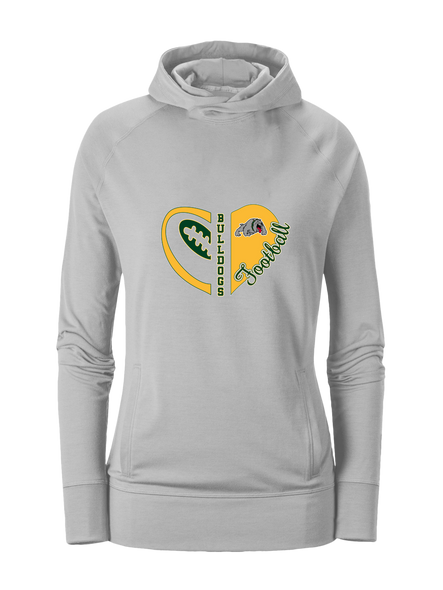 Whitefish Bulldogs Heart Football Women's Hoodie