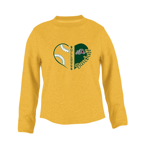 Whitefish Bulldogs Heart Baseball Women's Sweatshirt