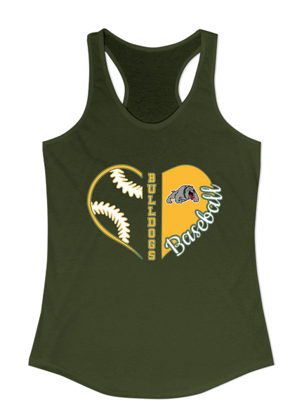 Whitefish Bulldogs Heart Baseball Women's Tank Top
