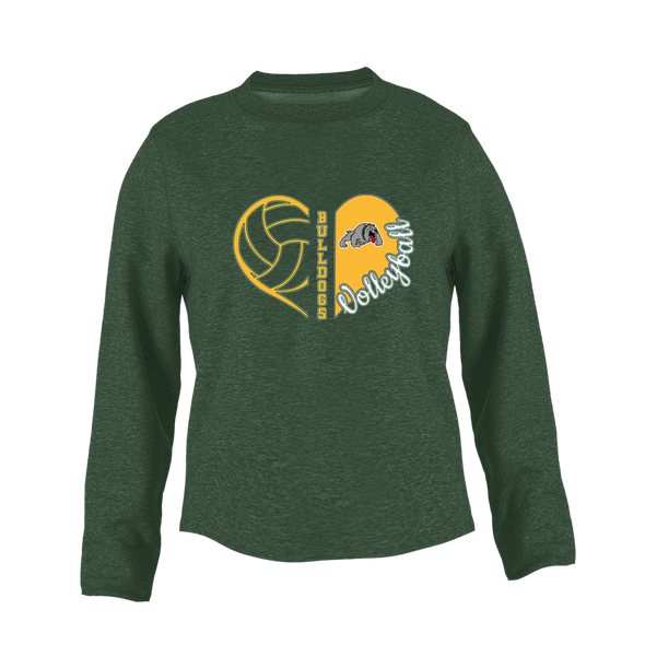 Whitefish Bulldogs Heart Volleyball Women's Sweatshirt