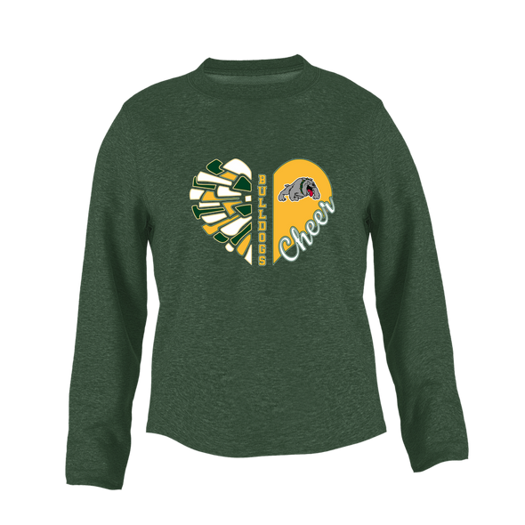 Whitefish Bulldogs Heart Cheer Women's Sweatshirt