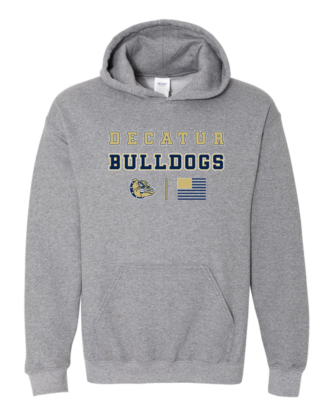 Decatur Bulldogs Spirit Flag Men's Hoodie