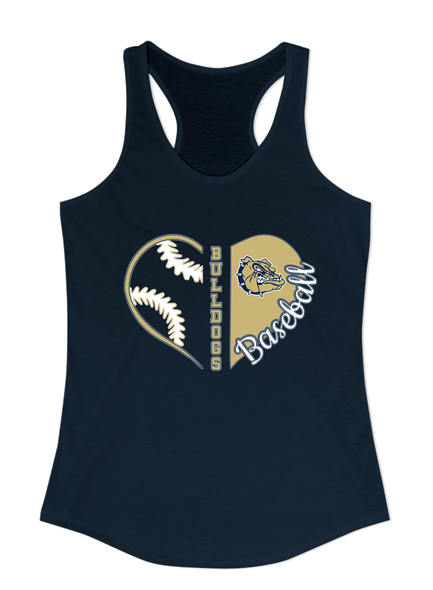 Decatur Bulldogs Heart Baseball Women's Tank Top
