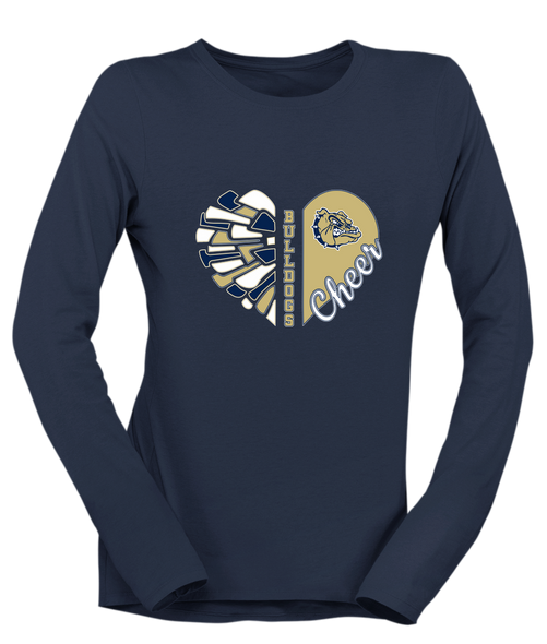 Decatur Bulldogs Heart Cheer Women's LS T-Shirt