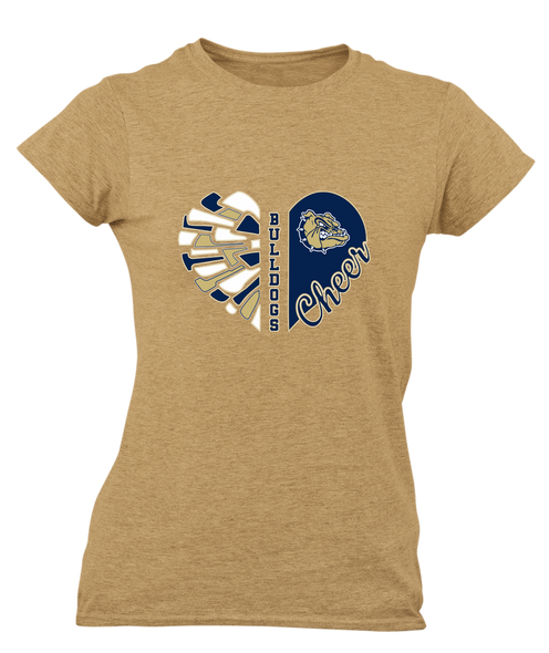 Decatur Bulldogs Heart Cheer Women's SS T-Shirt