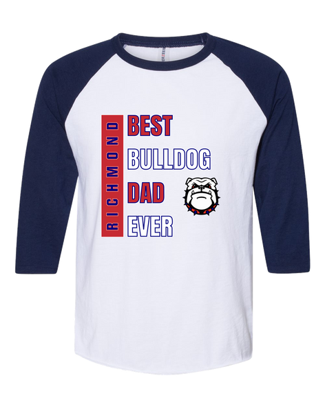 Richmond Bulldogs Best Bulldog Dad Men's Baseball T-Shirt