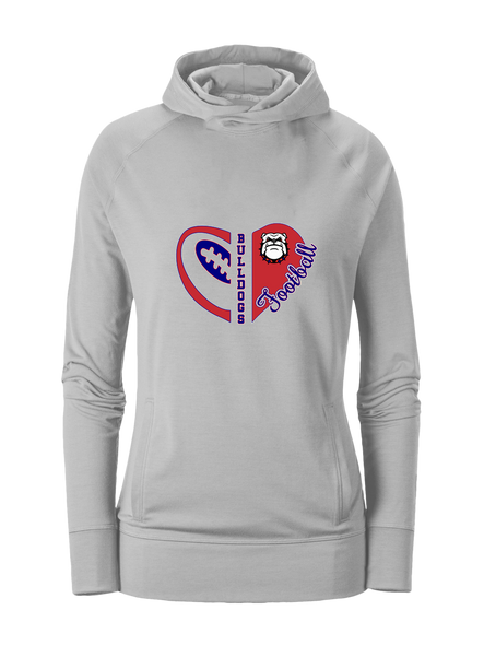 Richmond Bulldogs Heart Football Women's Hoodie