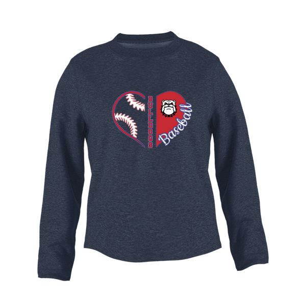 Richmond Bulldogs Heart Baseball Women's Sweatshirt
