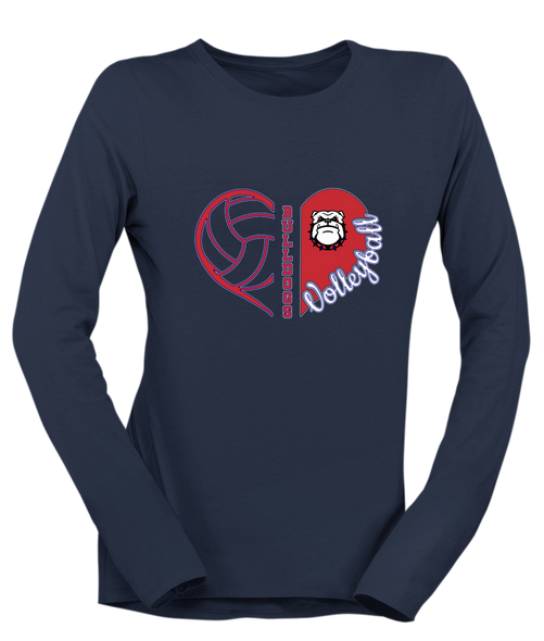 Richmond Bulldogs Heart Volleyball Women's LS T-Shirt