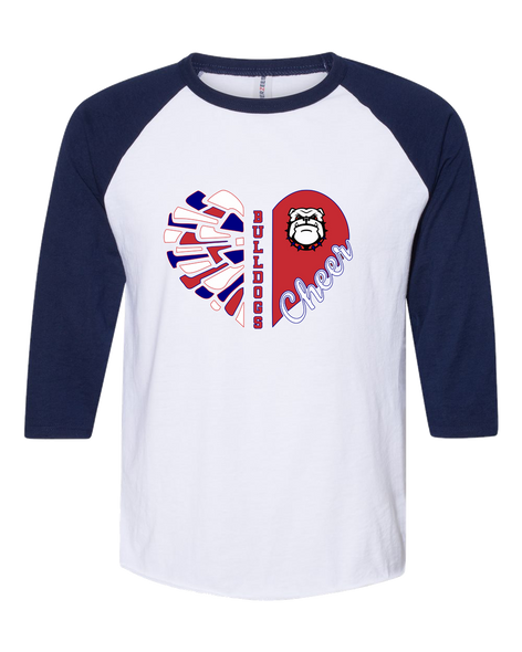 Richmond Bulldogs Heart Cheer Women's Baseball T-Shirt