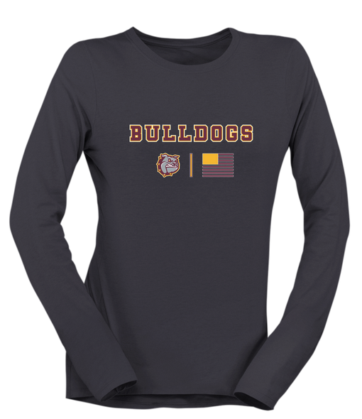 St. Cloud Bulldogs Team Colors Flag Women's Premium LS T-Shirt