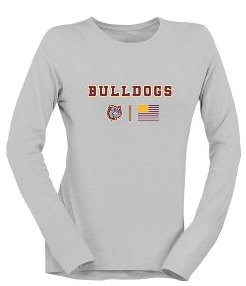 St. Cloud Bulldogs Team Colors Flag Women's LS T-Shirt